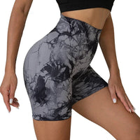 Tie-Dye Yoga Shorts for Women High Elastic Gym Shorts Push Up Sports Shorts Running Workout Fitness Women Short Sports Leggings - 14