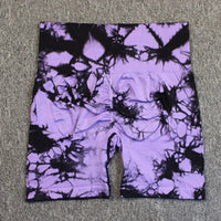 Tie-Dye Yoga Shorts for Women High Elastic Gym Shorts Push Up Sports Shorts Running Workout Fitness Women Short Sports Leggings - 33