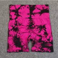 Tie-Dye Yoga Shorts for Women High Elastic Gym Shorts Push Up Sports Shorts Running Workout Fitness Women Short Sports Leggings - 37