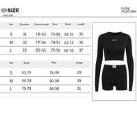 European and American Spring/Summer Round Neck Long Short sleeved 3/4 Shorts Two piece Women's Fashion Sports Versatile Set VORAL - 6