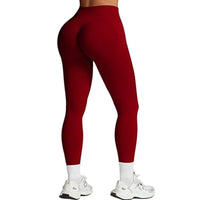 Summer Women's Gym Yoga Exercise Pants Three Leg Waist Tight and Sexy Hip Lifting Seamless Pants Fitness Exercise Yoga Pants - 29