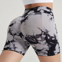 Tie-Dye Yoga Shorts for Women High Elastic Gym Shorts Push Up Sports Shorts Running Workout Fitness Women Short Sports Leggings - 20