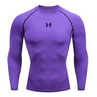 Men Running Compression T-shirt Long sleeves Sport Tees Gym Fitness Sweatshirt Male Jogging Tracksuit Homme Athletic Shirt Tops VORAL - 21