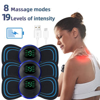 Electric Neck Massager EMS Muscle Massage Stimulator Low Frequency Instrument Back Cervical Calf Patches Pain Joints Mini Device - 1