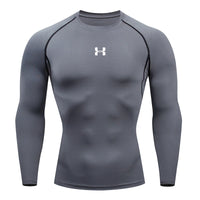 Men Running Compression T-shirt Long sleeves Sport Tees Gym Fitness Sweatshirt Male Jogging Tracksuit Homme Athletic Shirt Tops VORAL - 18