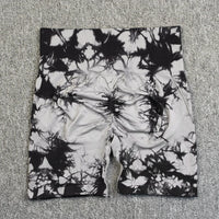 Tie-Dye Yoga Shorts for Women High Elastic Gym Shorts Push Up Sports Shorts Running Workout Fitness Women Short Sports Leggings - 31