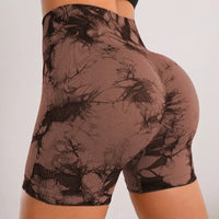 Tie-Dye Yoga Shorts for Women High Elastic Gym Shorts Push Up Sports Shorts Running Workout Fitness Women Short Sports Leggings - 10