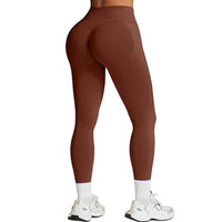Summer Women's Gym Yoga Exercise Pants Three Leg Waist Tight and Sexy Hip Lifting Seamless Pants Fitness Exercise Yoga Pants - 25