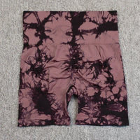 Tie-Dye Yoga Shorts for Women High Elastic Gym Shorts Push Up Sports Shorts Running Workout Fitness Women Short Sports Leggings - 41