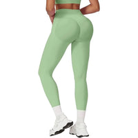 Summer Women's Gym Yoga Exercise Pants Three Leg Waist Tight and Sexy Hip Lifting Seamless Pants Fitness Exercise Yoga Pants - 37