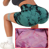 Tie-Dye Yoga Shorts for Women High Elastic Gym Shorts Push Up Sports Shorts Running Workout Fitness Women Short Sports Leggings - 22