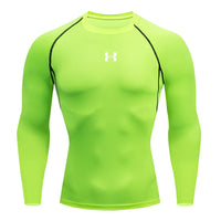 Men Running Compression T-shirt Long sleeves Sport Tees Gym Fitness Sweatshirt Male Jogging Tracksuit Homme Athletic Shirt Tops VORAL - 19