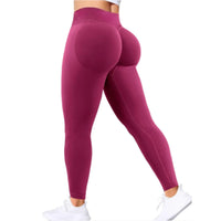 Summer Women's Gym Yoga Exercise Pants Three Leg Waist Tight and Sexy Hip Lifting Seamless Pants Fitness Exercise Yoga Pants - 34