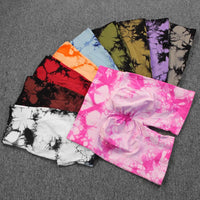 Tie-Dye Yoga Shorts for Women High Elastic Gym Shorts Push Up Sports Shorts Running Workout Fitness Women Short Sports Leggings - 1