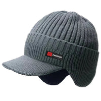 New Winter Men'S Hat – Outdoor Ear Protection Warm Knitted Cap with Windproof Visor, Thick Bicycle Scarf Cap for Men - 6